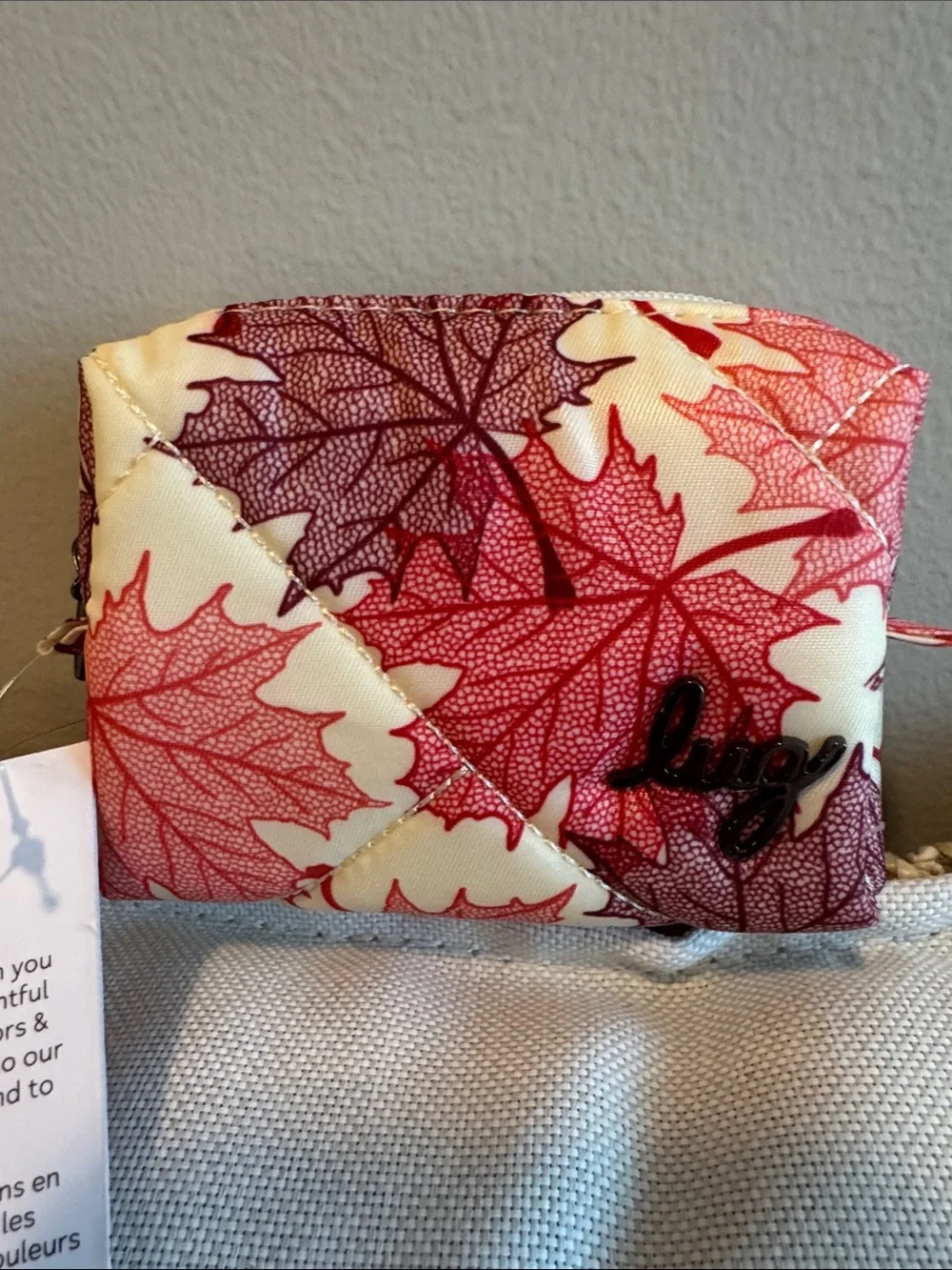lug CHOO CHOO mini Cosmetic/pill case pouch in Maples Cream pattern